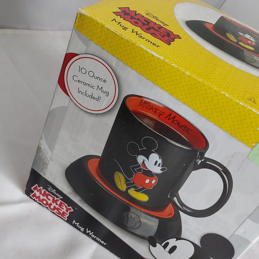 Disney Mickey Mouse Black‎ and Red Ceramic Mug with Warmer